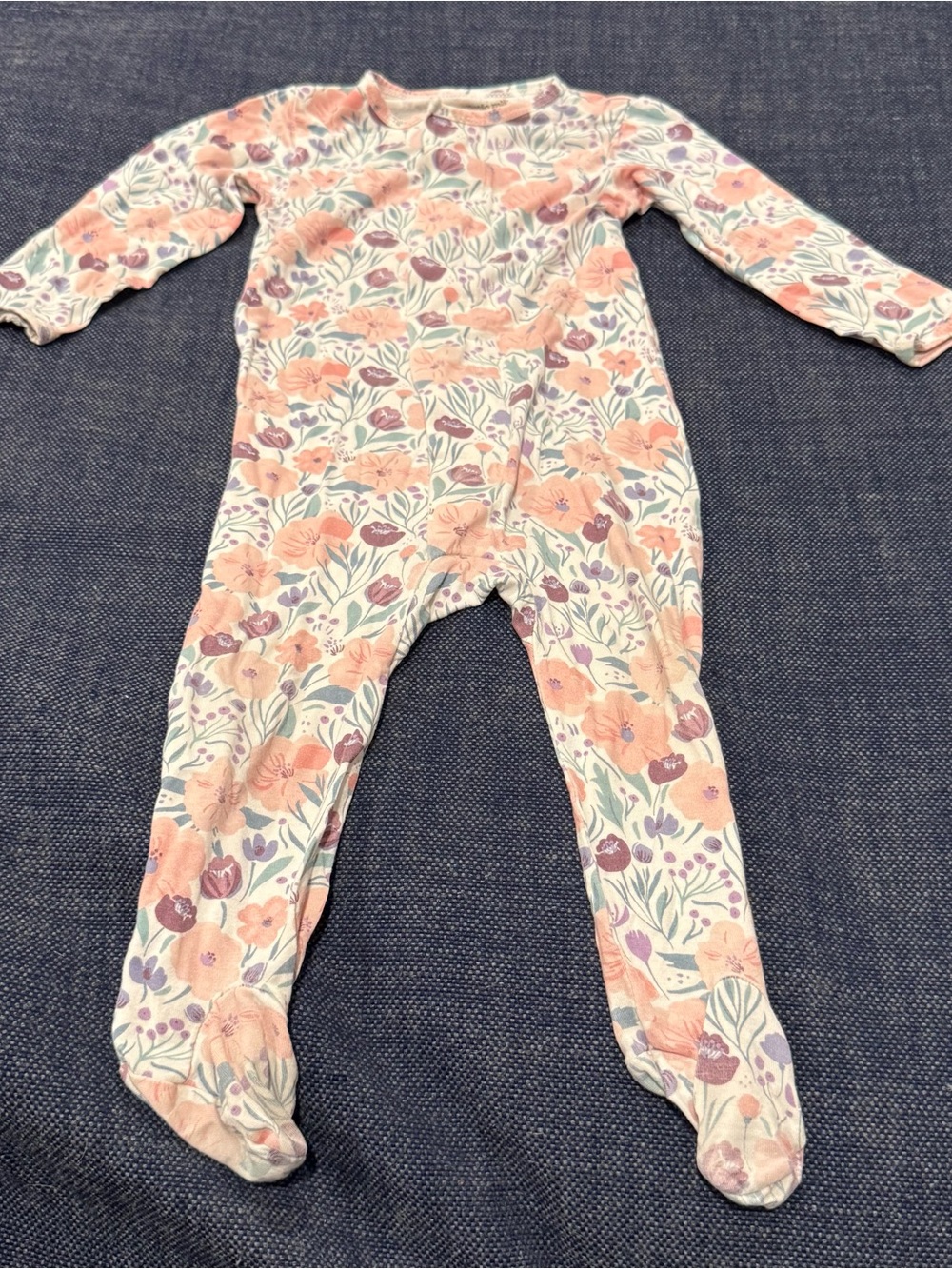 Magnetic Me Pink Lavender Purple Floral Footed Sleeper Footie Modal 6-9m Girls